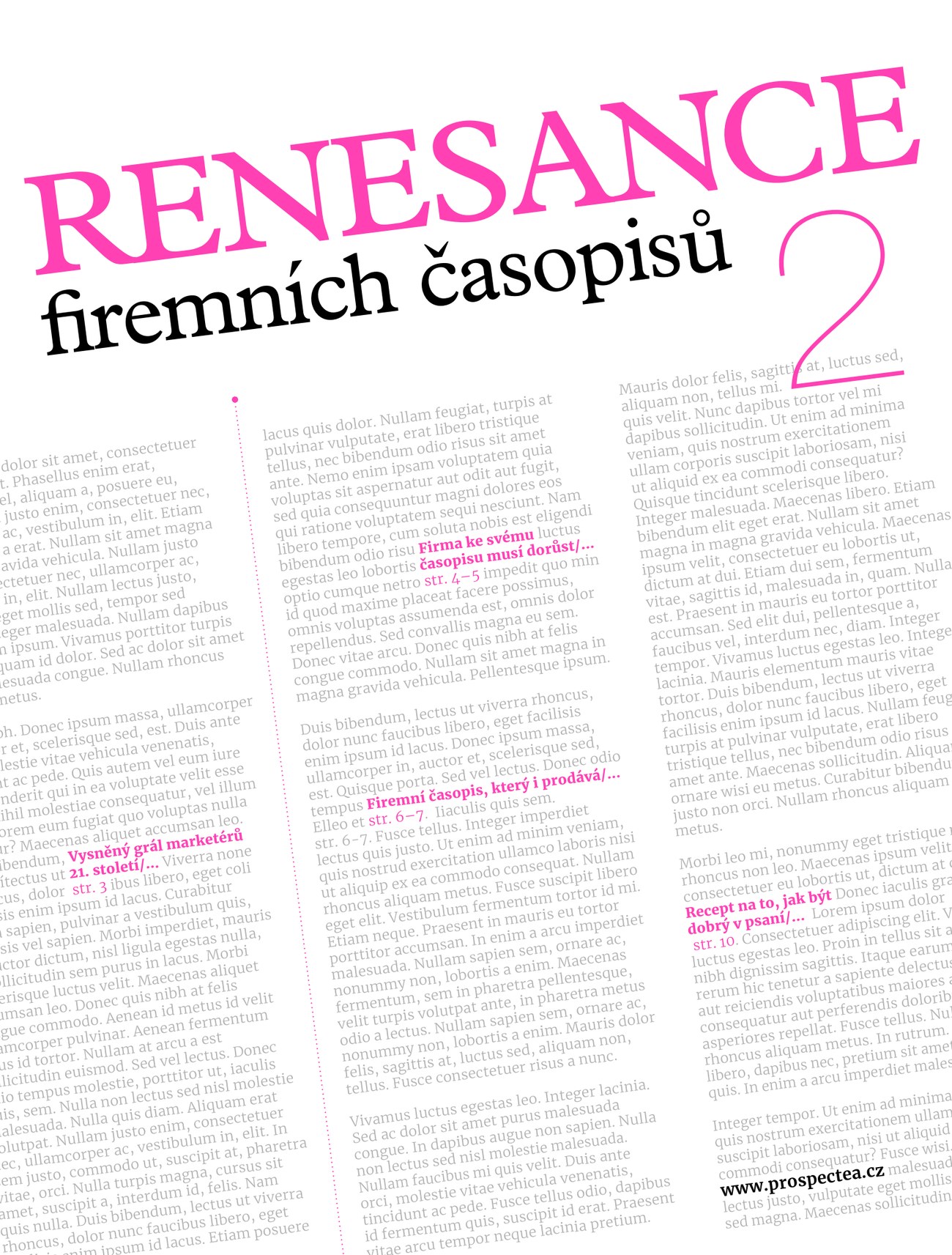 Titulní strana časopisu Renesance firemních časopisů 2